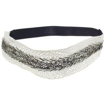 SBNY Accessories - Multi Weave Bandeau - White and Golden Black