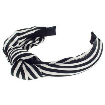 SBNY Accessories - Vintage Knot Black and White Striped Headband