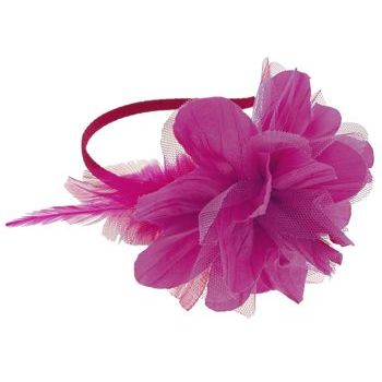 SBNY Accessories - Lace, Fabric, and Feather Flower Headband - Pink