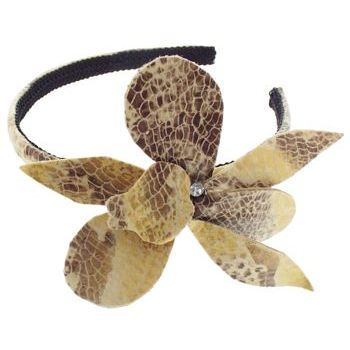 SBNY Accessories - Python Print Headband with Amazon Orchid - Honey Gold