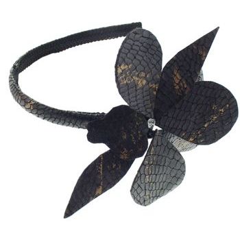 SBNY Accessories - Python Print Headband with Amazon Orchid - Dark Night
