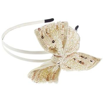 SBNY Accessories - Couture - Larkspur - Sequined Bow Double Headband - Champagne