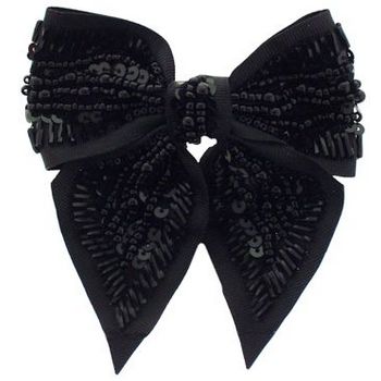 SBNY Accessories - Couture - Larkspur - Sequined Bow Barrette - Onyx