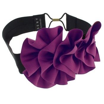 SBNY Accessories - Couture - Myrtle - Grosgrain Ribbon Ruffle Bandeau - Perfectly Plum
