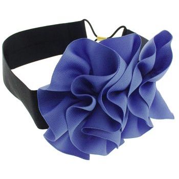SBNY Accessories - Couture - Myrtle - Grosgrain Ribbon Ruffle Bandeau - Royal Blue