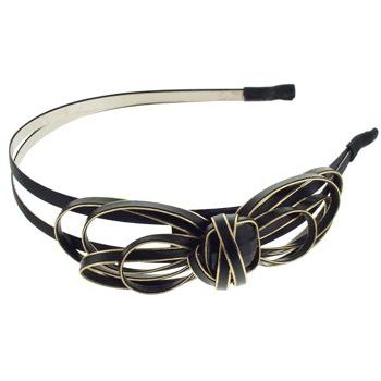 SBNY Accessories - Couture - Boxwood - Multi-Layered Leather Bow with Onyx Center