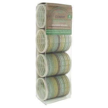 Conair - Bamboo Xtra Large Self Grip Rollers - 4 Pack