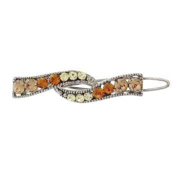 Karen Marie - Mini Crystal Ribbon Barrette - Amber (1)