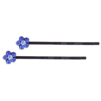 Smoothies - Gem Flower Bob Pins - Blue