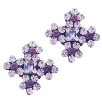 Smoothies - Gem Floral Cross Clips - Lavender