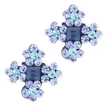 Smoothies - Gem Floral Cross Clips - Blue