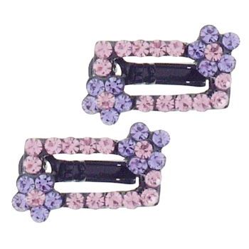 Smoothies - Gem Rec Floral Clips - Violet/Lavendar