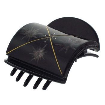 Karen Marie - Oriental Flat Claw - Criss Cross w/Starburst Smoke Flowers (1)