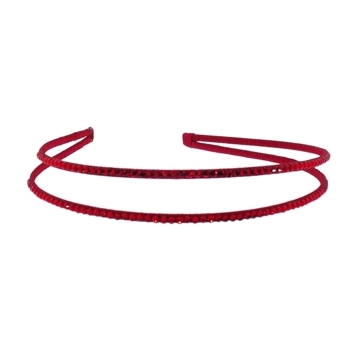 Rachel Weissman - Rhinestones on Silk Wrapped Double Headband - Red (1)