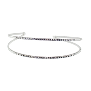 Rachel Weissman - Rhinestones on Silk Wrapped Double Headband - White (1)