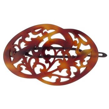 Charles Wahba - Filigree Medallion Barrette - Tortoise (1)