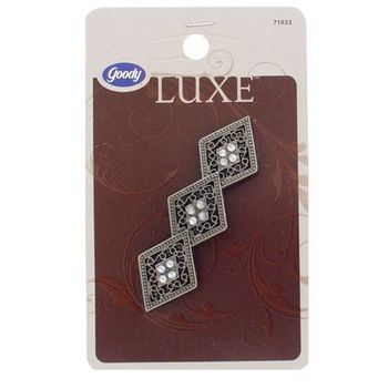 Goody - Luxe - Antique Diamond Autoclasp Barrette - Silver (1)