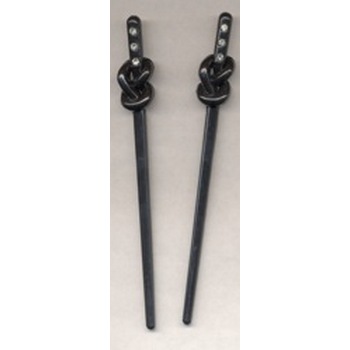 Hairsticks - Black Rhinestone Twists