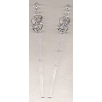 Hairsticks - Clear White Rhinestone Twists