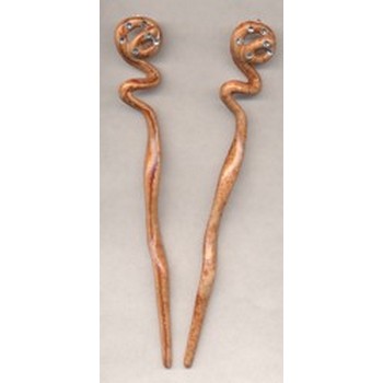 HB HairJewels - Twisted Rhinestone Hairsticks - Caramel