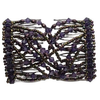 Evita Peroni - Lorena Double Comb - Amethyst - Connected Beaded Combs