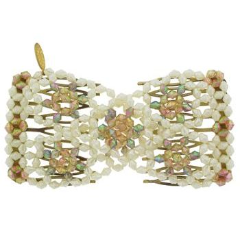 Evita Peroni - Pietta Double Comb - Ivory - Connected Beaded Combs (1)