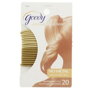 Goody - Colour Collection - No Metal Ponytail Elastics - Blonde (Set of 20)