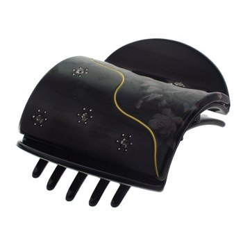 Karen Marie - Oriental Flat Claw - Wavy Split w/Crystals & Smoke Flowers (1)
