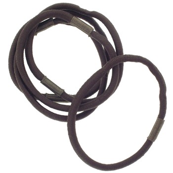 SOHO BEAT - Sexy Styles - Metal Free - Hair Friendly Elastic - .5 cm - Set of 5 - Brown