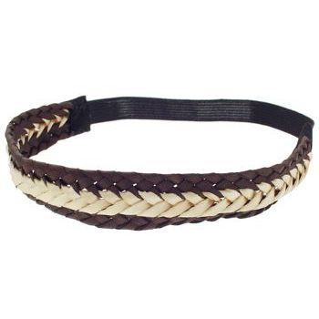SBNY Accessories - Dual Toned Mega Braid Stretch Headband - Chocolate and Vanilla