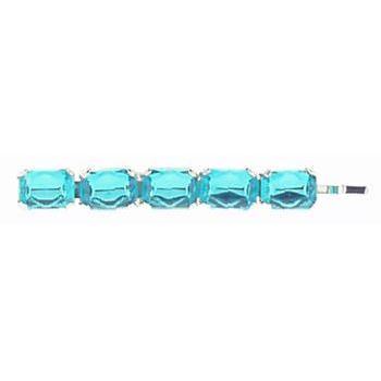 BIJOUX LUCK - Five Stone Lucite Bobby Pin (1) - Aqua Blue