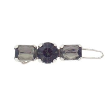 Natasha B. - Petite Three Stone Lucite Barrette (1) - Smoky Black
