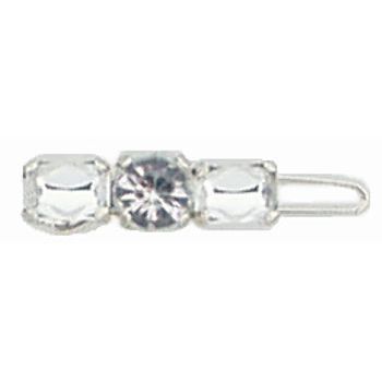 BIJOUX LUCK - Petite Three Stone Lucite Barrette (1) - Crystal White