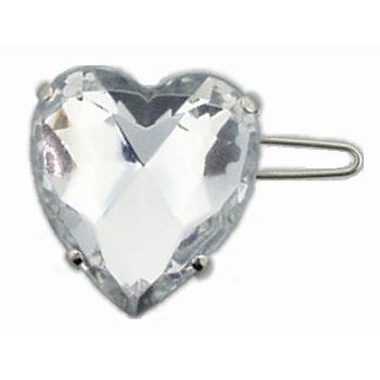 BIJOUX LUCK - A Sassy Heart Mini Barrette (1) - Crystal White