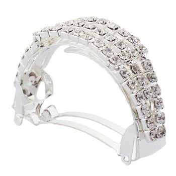 Bijoux Designs - Brilliant White Diamond Pony Barrette (1) - Silver