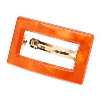 France Luxe - Rectangle Buckle Barrette - Orange