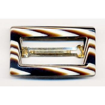 France Luxe - Rectangle Buckle Barrette - Old Horn