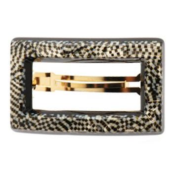 France Luxe - Rectangle Buckle Barrette - Opera Silver