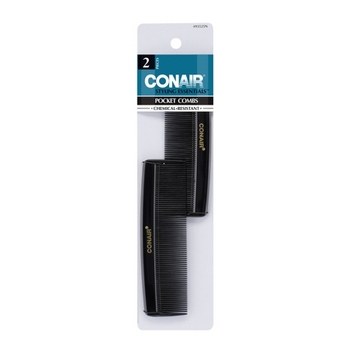 Conair Accessories - Pro Styling Comb - Pocket Combs - Chemical Resistant - Black - 2 pack