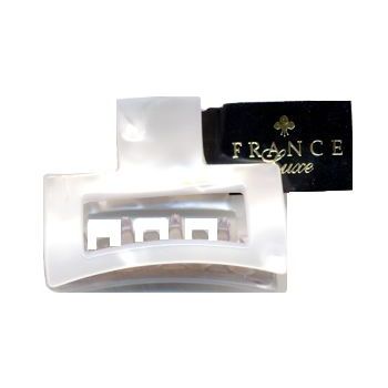 France Luxe - Cutout Rectangle Jaw Clip - White (1)