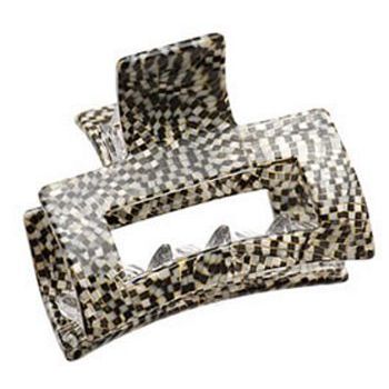 France Luxe - Cutout Rectangle Jaw Clip - Opera Silver (1)