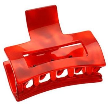 France Luxe - Cutout Rectangle Jaw Clip - Red (1)