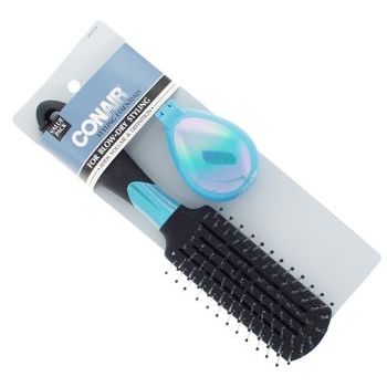 Conair Accessories - Vent & Travel Brush w/Mirror Value Pack - Aqua (Set of 2)