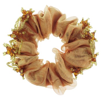 Smoothies - Beaded Organza Scrunchie - Orange