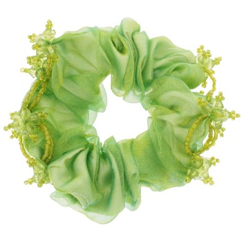 Smoothies - Beaded Organza Scrunchie - Apple Green