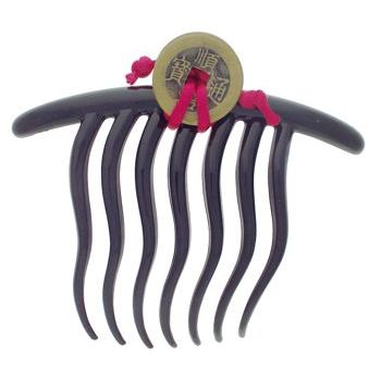 Natasha B. - Antique Brass Coin French Comb (1)