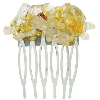 Natasha B. - Golden Amber & Crystal Encrusted Comb (1)