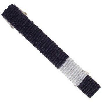 Winter Shaw - Bold Stripe Beaded Barrette - Jet Black & Ice