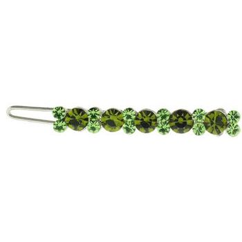 Karen Marie - Crystal Line Encrusted Clip - Light & Dark Peridot (1)
