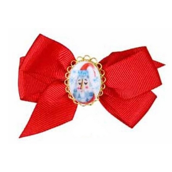 Tarina Tarantino - Santa Claus - Holly Jolly - Santa Bow with Golden Frame Anywhere Hair Clip